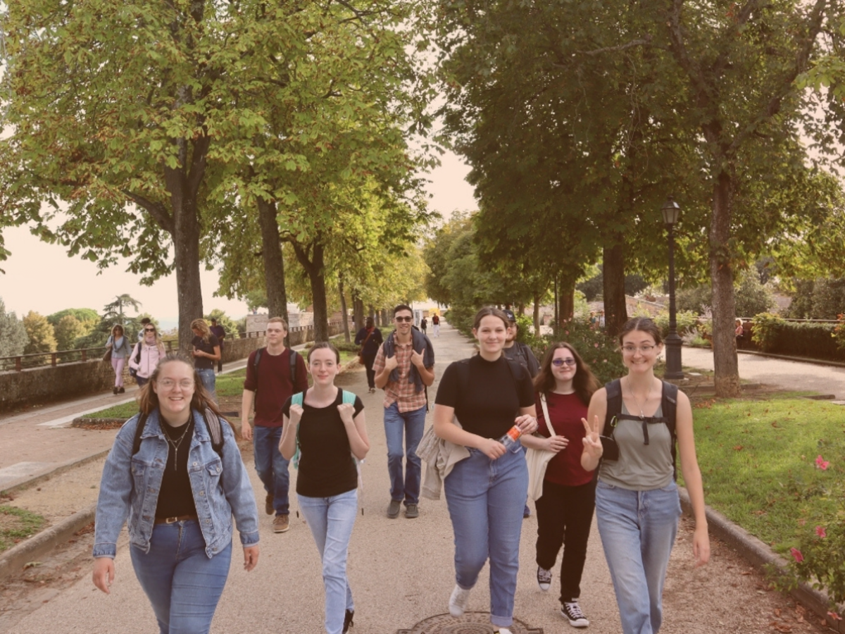 Students in the open air