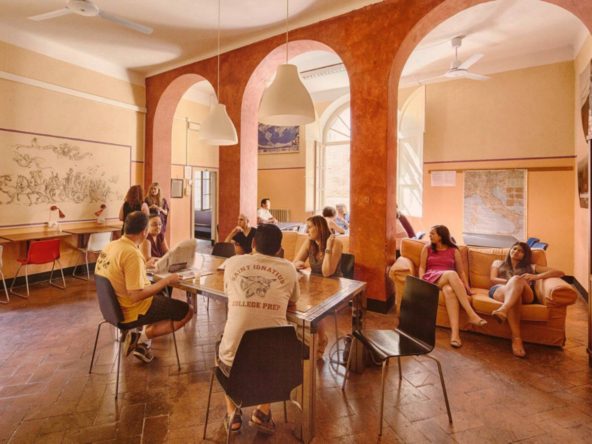 students in the student lounge