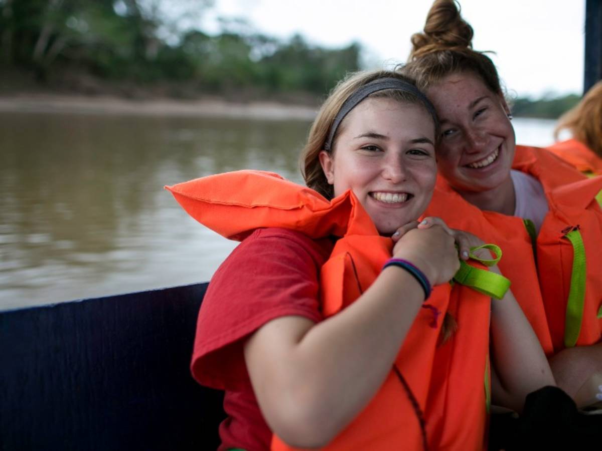 Students on boat