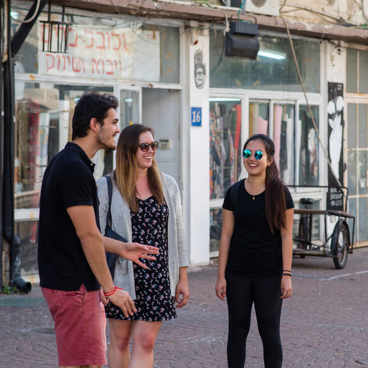 Students smiling outside.