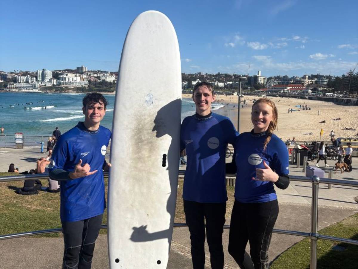 Surfing at Bondi Beach