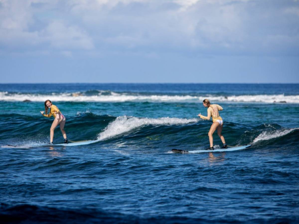 Surfing waves in Hawaii