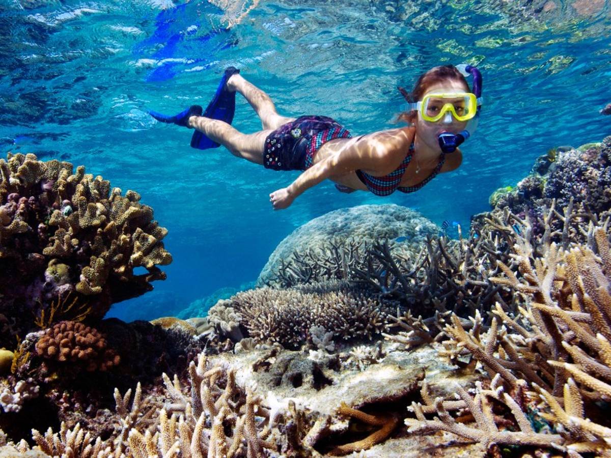 Teen snorkeling