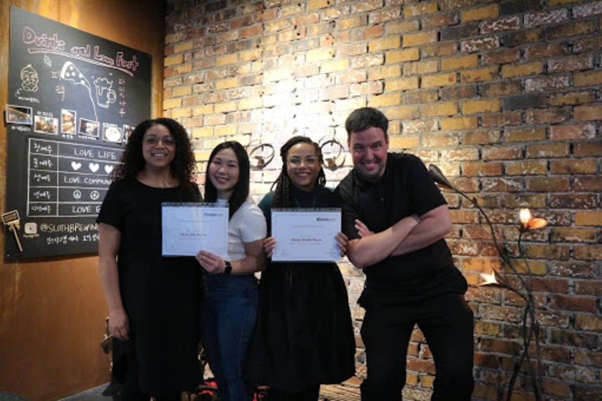 TEFL interns with their diplomas in South Korea