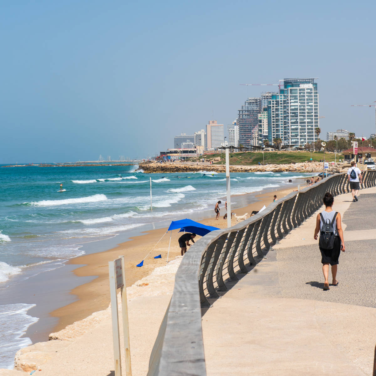 The coastline in Tel Aviv.