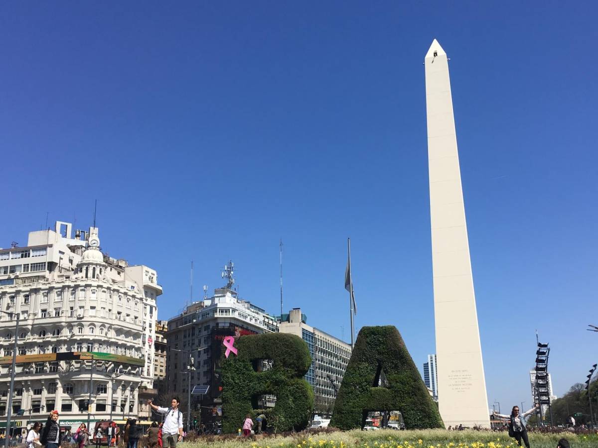 The Obelisco monument in downtown Buenos Aires