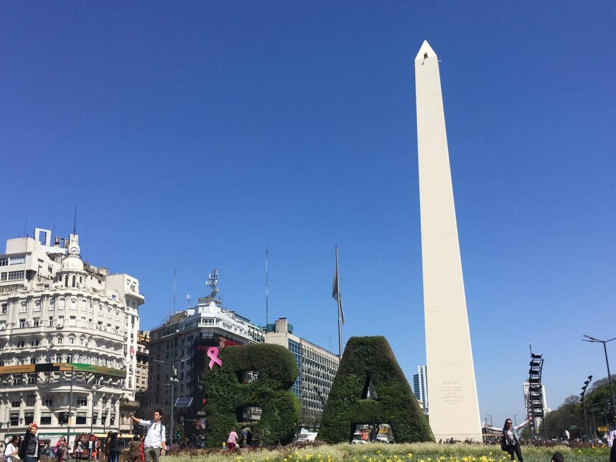 The Obelisco monument in downtown Buenos Aires