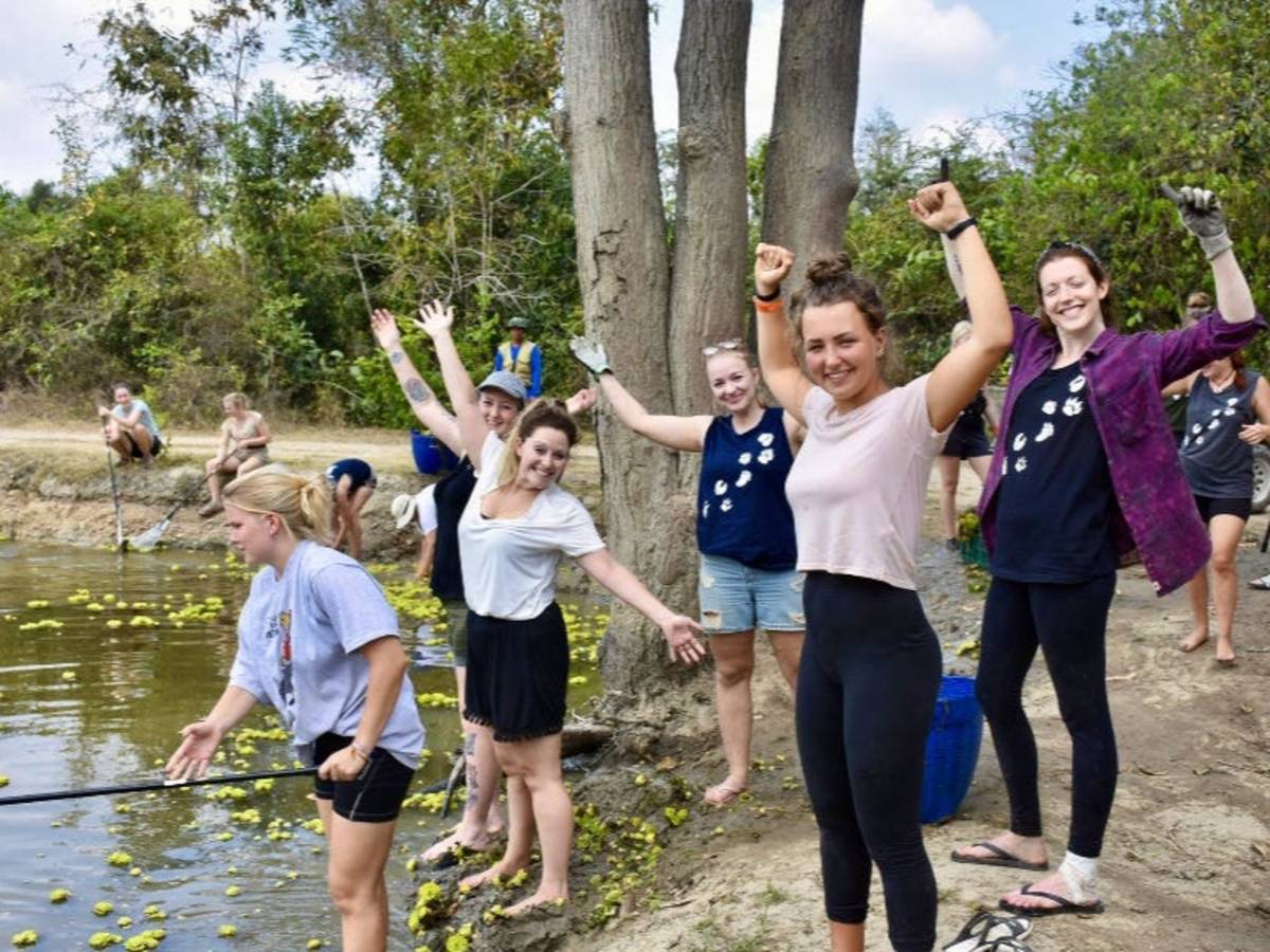 Volunteers during a clean up