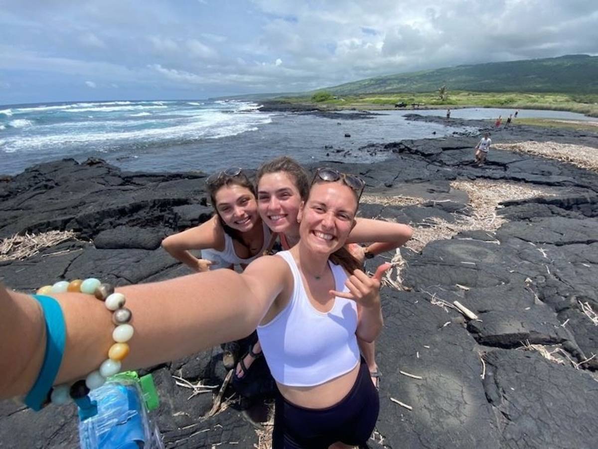 Volunteers on hike in Big Island of Hawaii after volunteer project