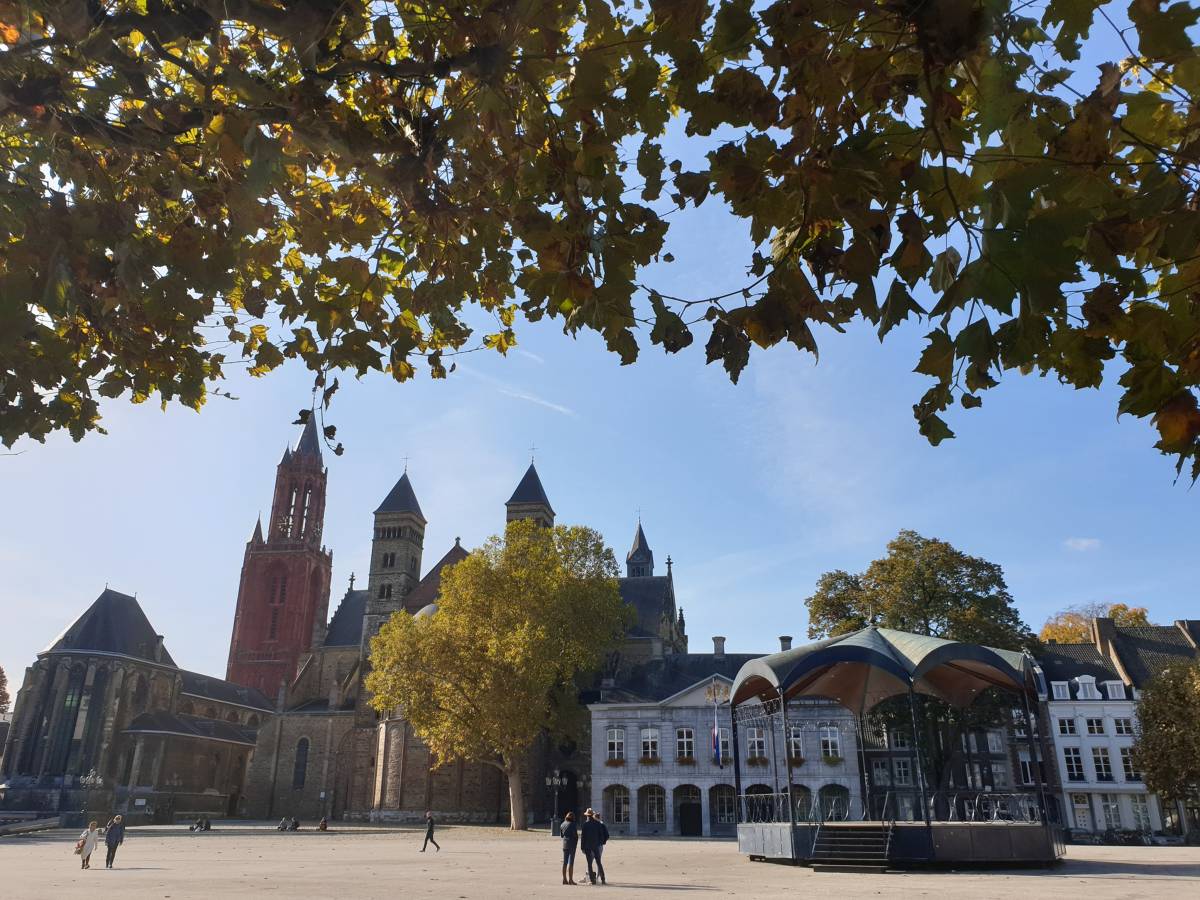 Vrijthof square in Maastricht in fall