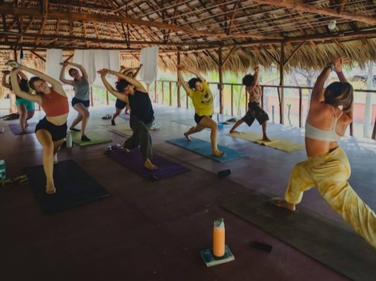 Yoga classes on a local yoga deck in Nicaragua