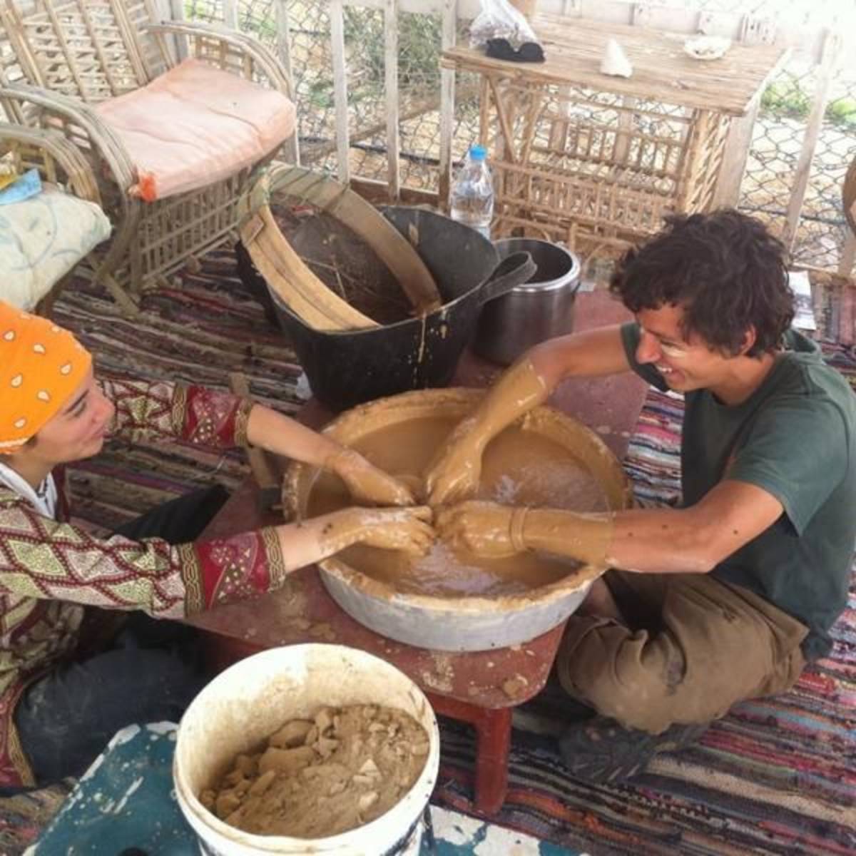 working with clay