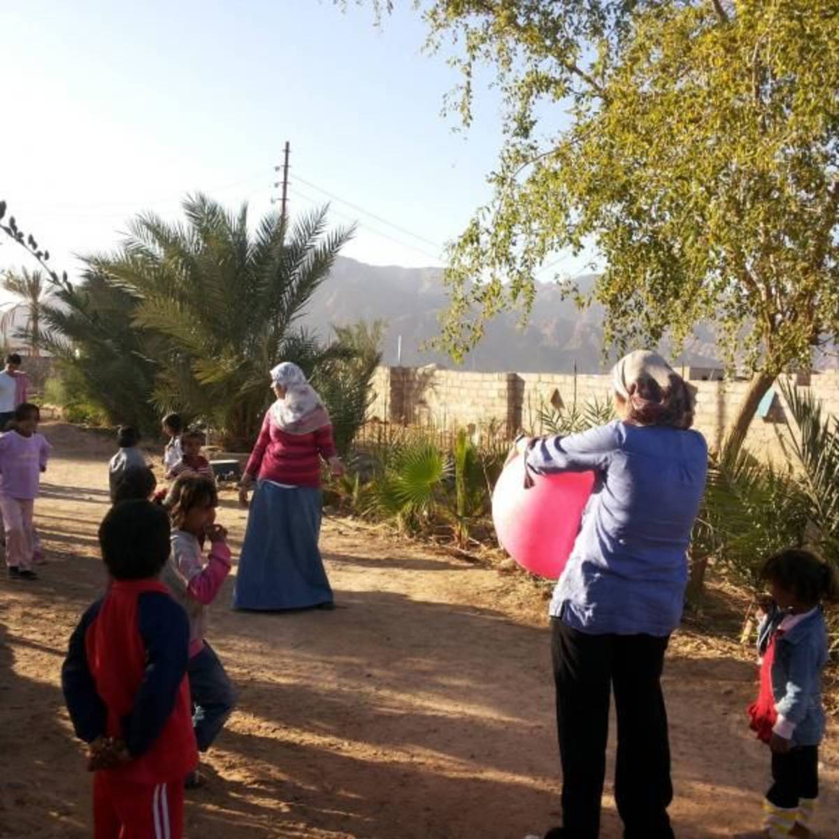 going outside with the children