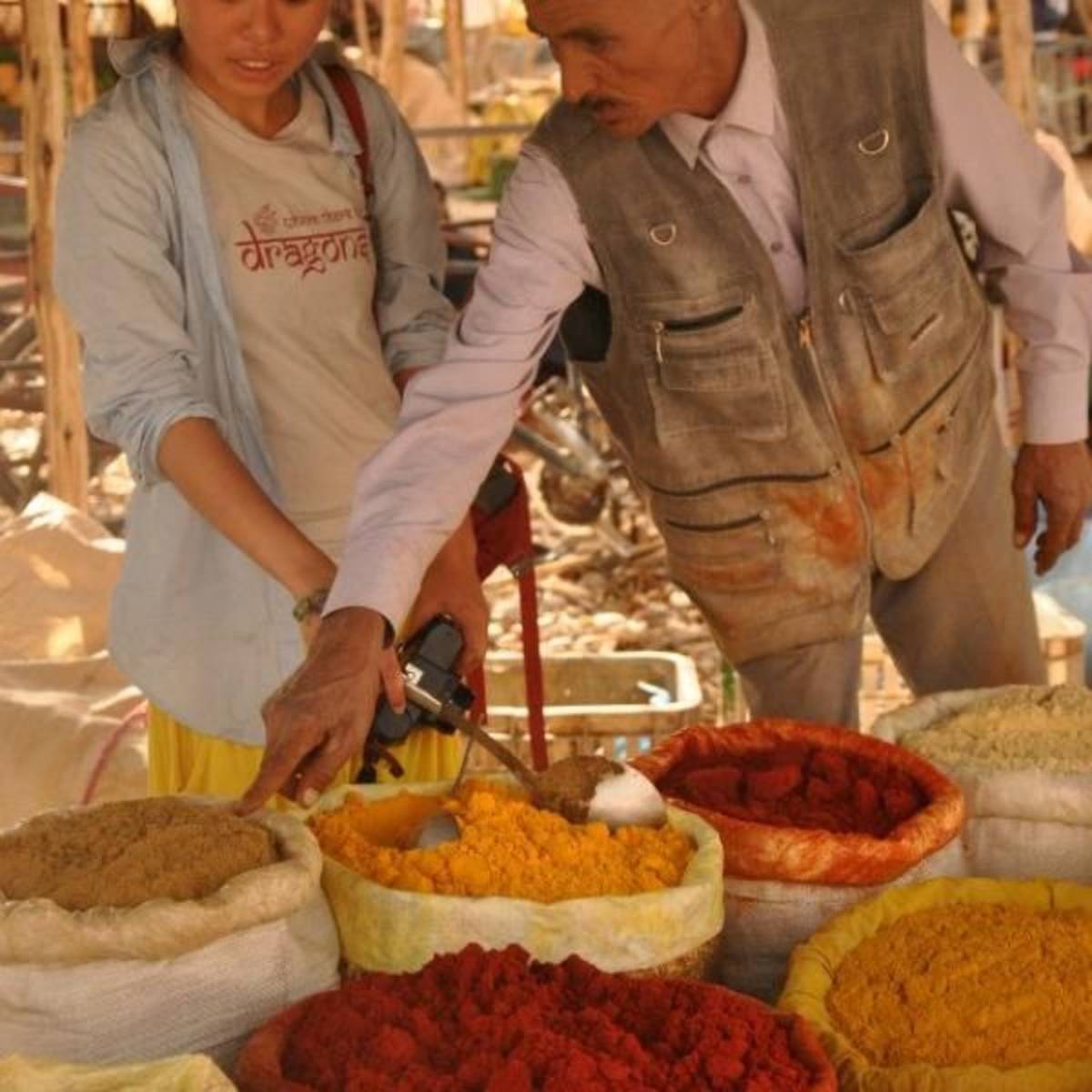 Buying spices in Morocco
