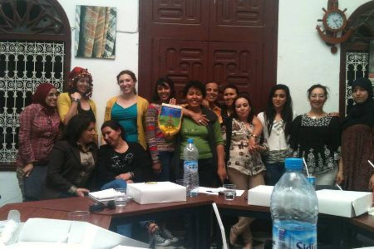 Participants having a group picture.