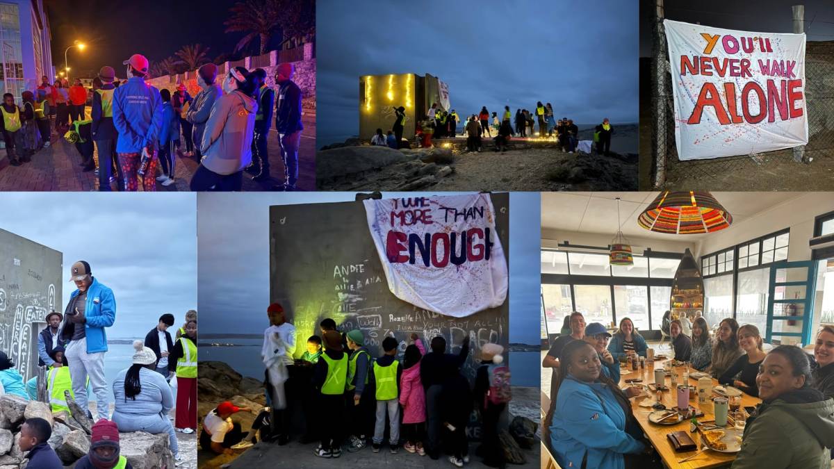 A collage of moments from the 2025 LBS sunrise walk