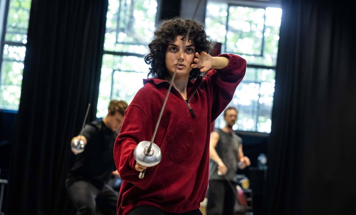 A LAMDA Summer School student in a stage combat class