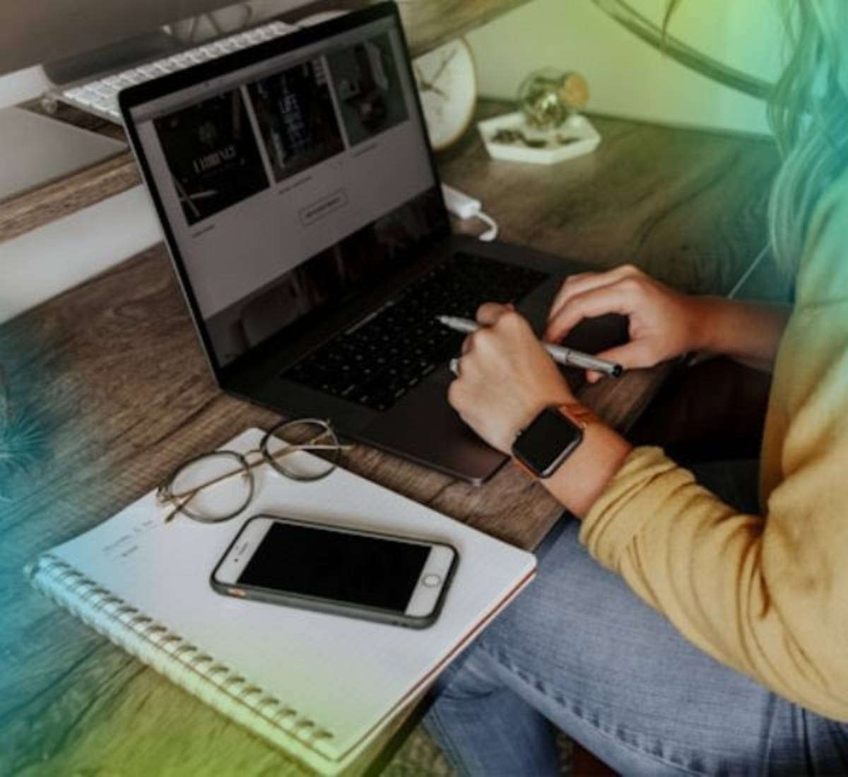 A remote intern working