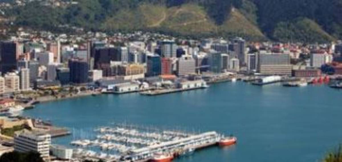Aerial view of Wellington City, New Zealand.