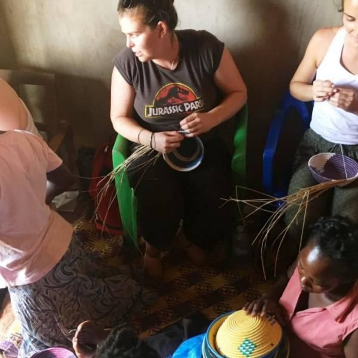 Basket making with an African women's group