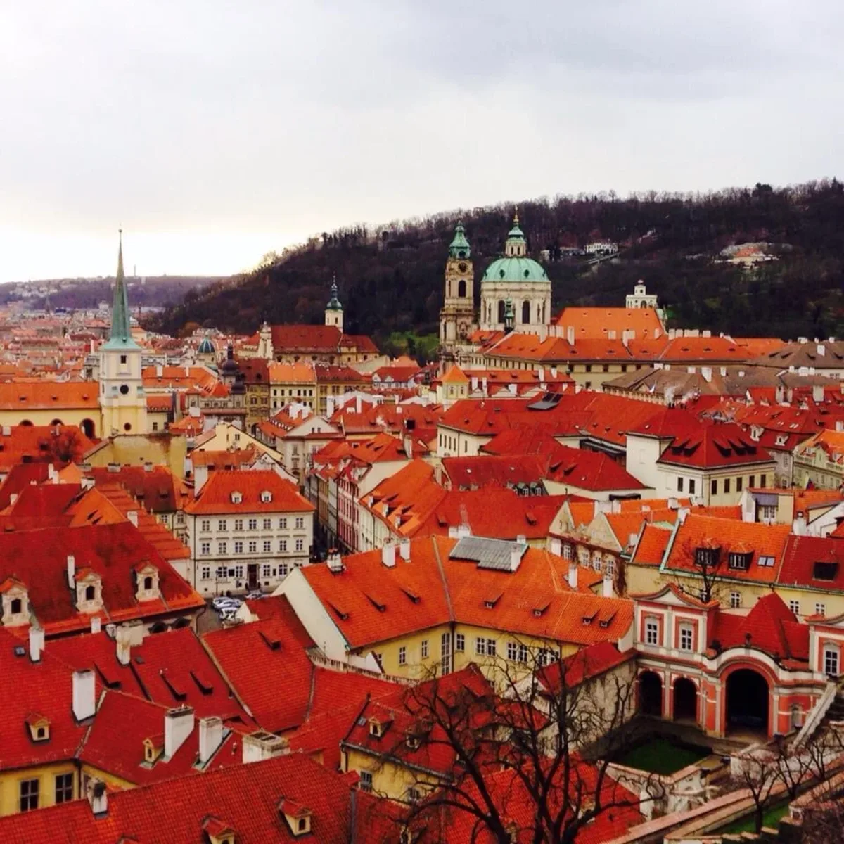 buildings' rooftops in Prague