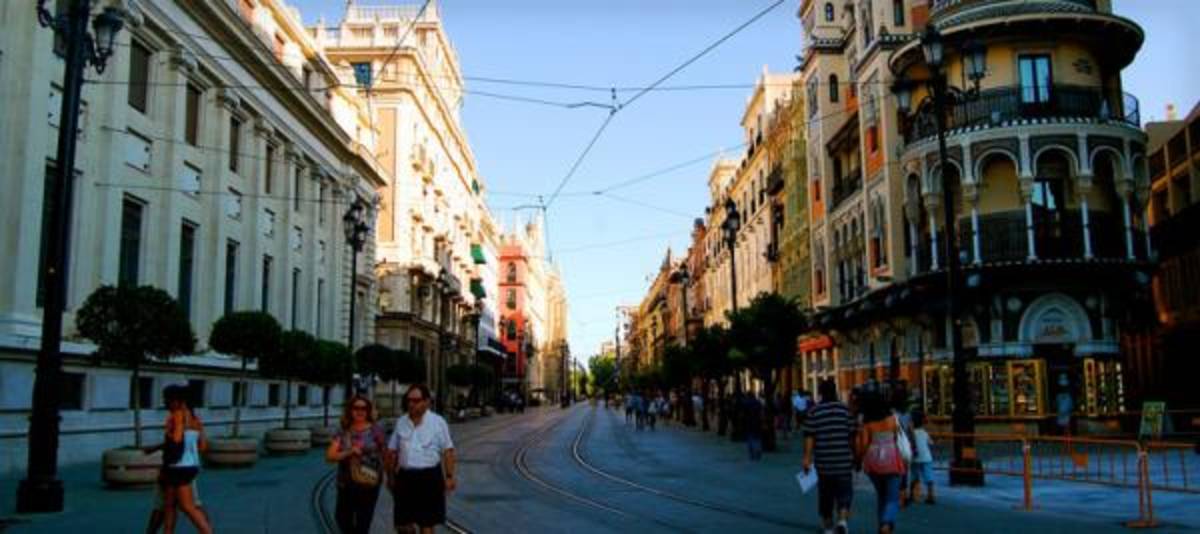 downtown street in seville