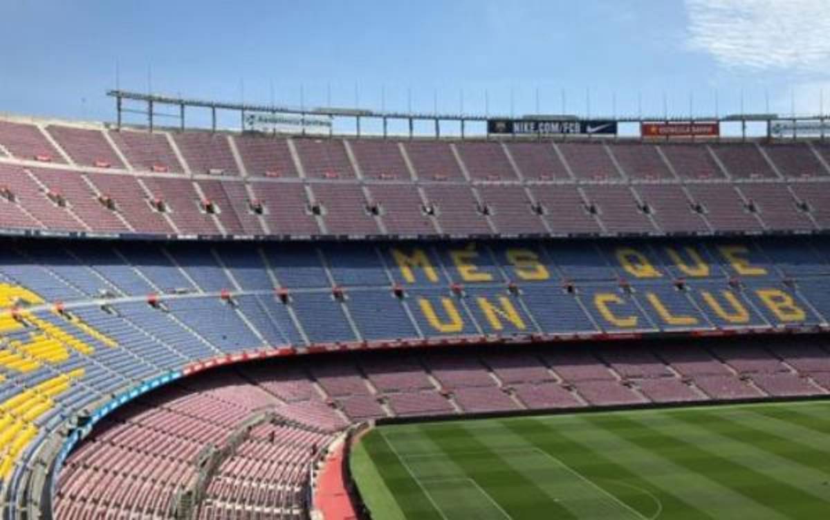 interior view of camp nou stadium in barcelona spain
