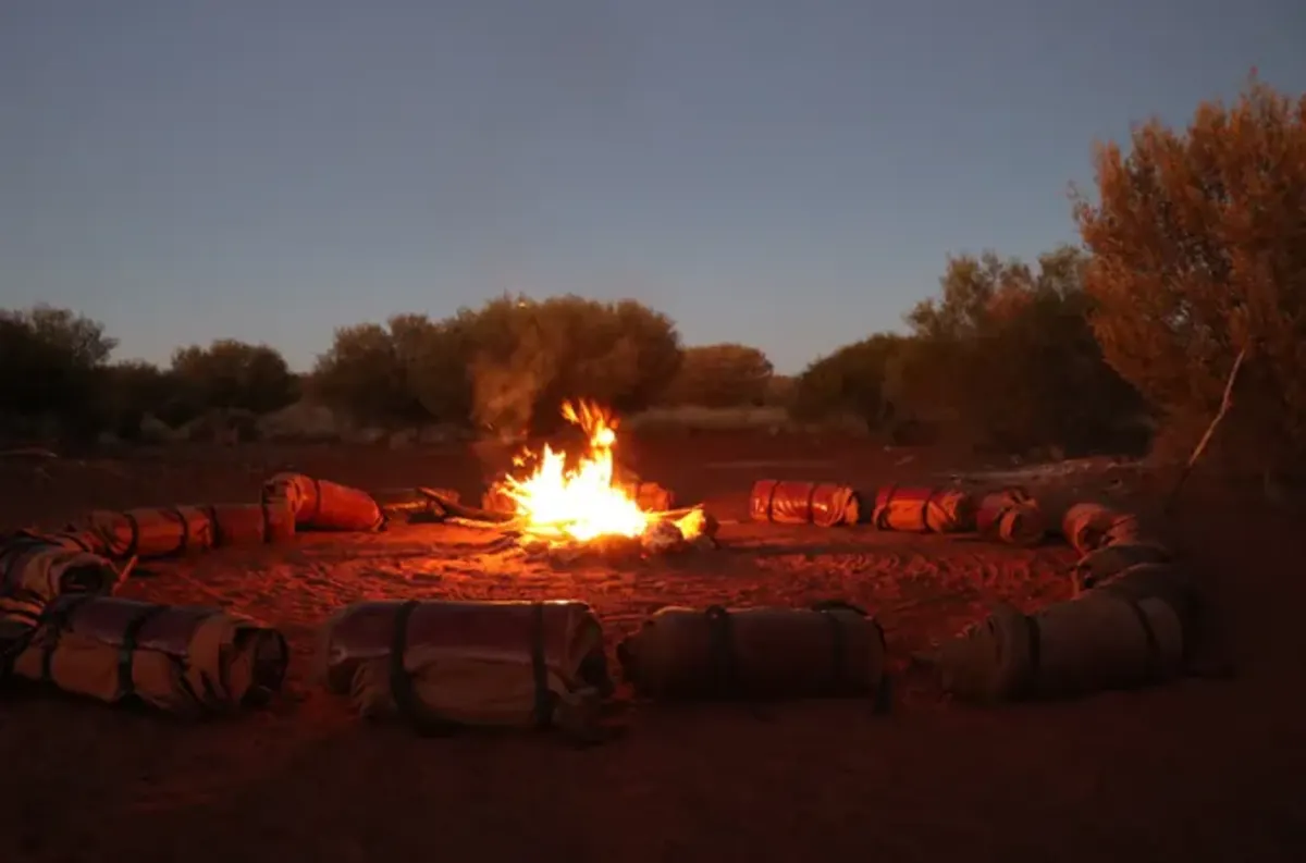 Campfire in the outback