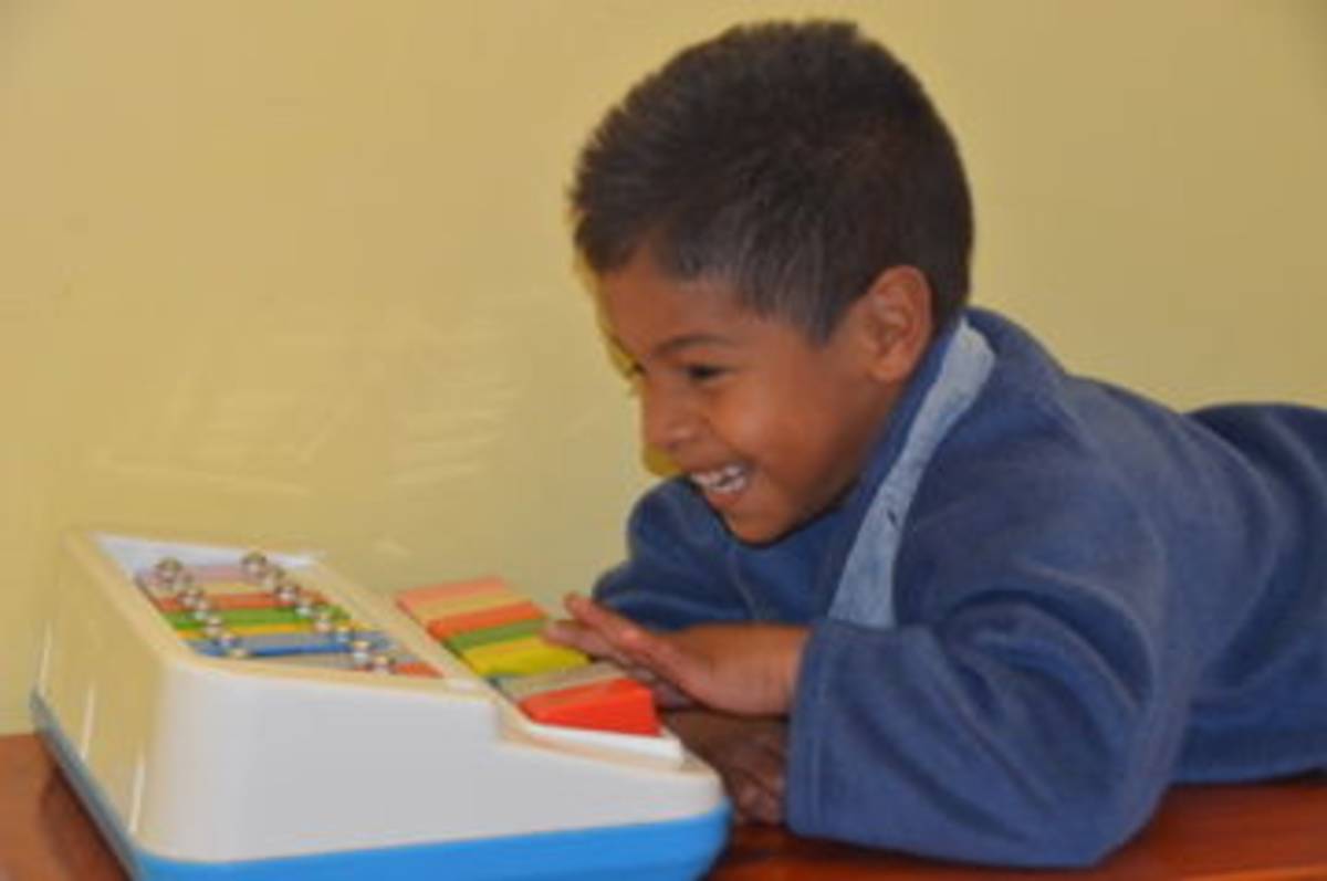 Child playing the piano