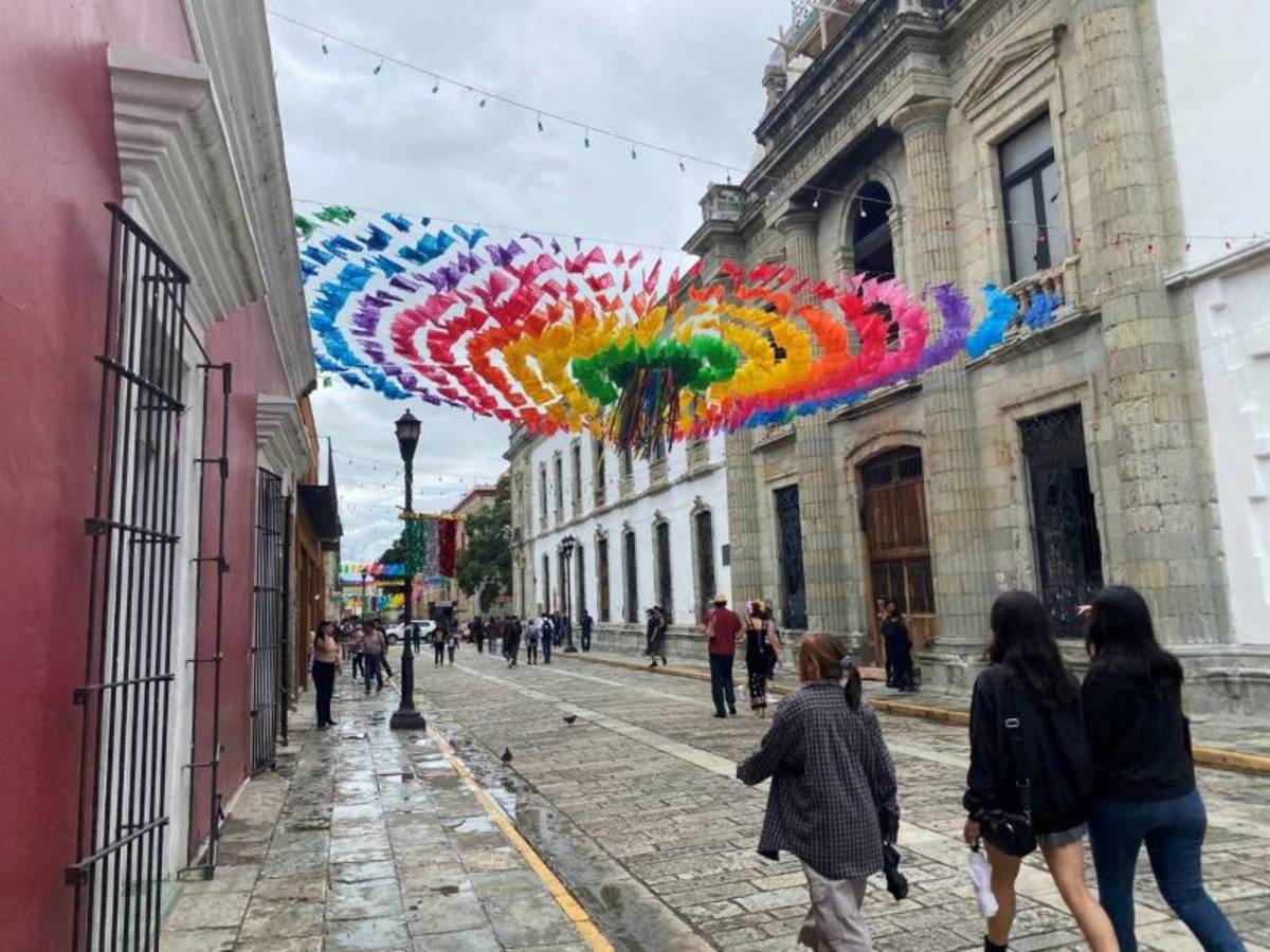 Colorful streets of Oaxaca city with local markets
