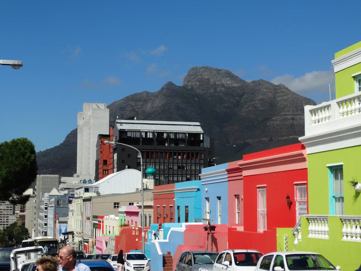 Coloured buildings in Cape Town