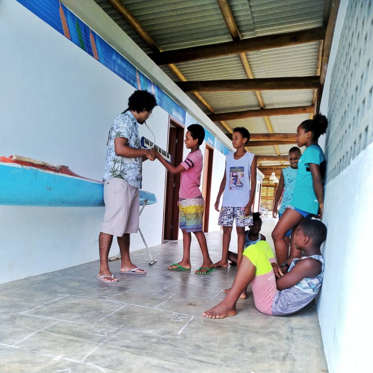 Community Development and Education Intern teaching music in Brazil