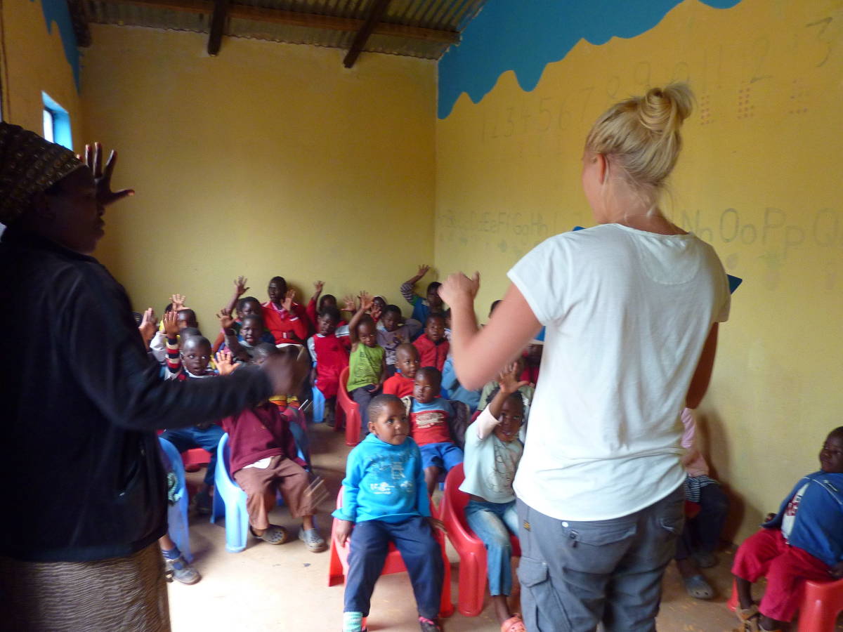 Local children in eSwatini learning to count
