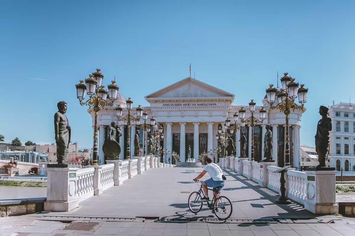 Cycle touring in the capital of N. Macedonia