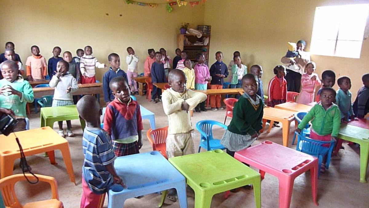 Dancing in a classroom