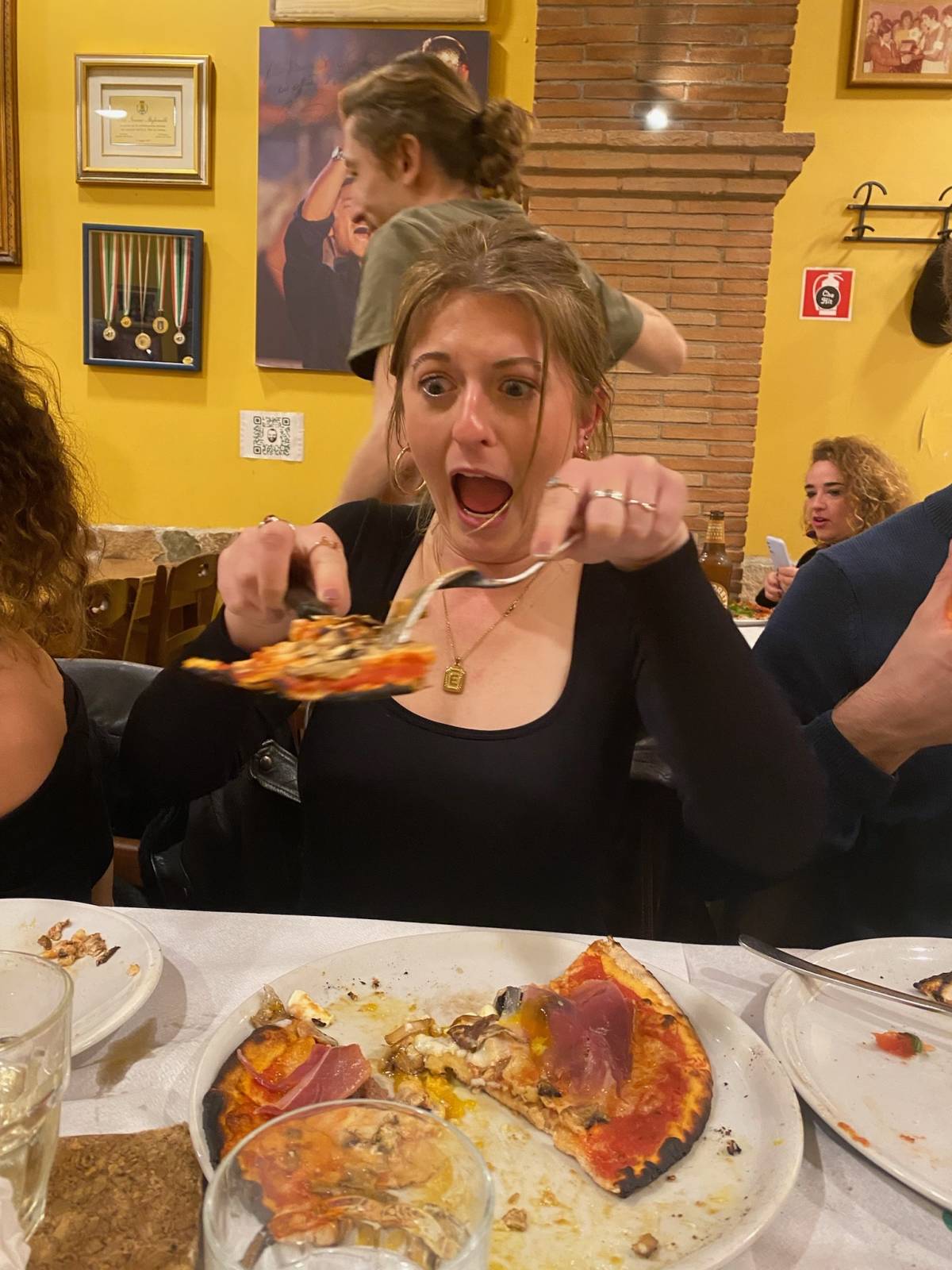 Eating Pizza in Italy