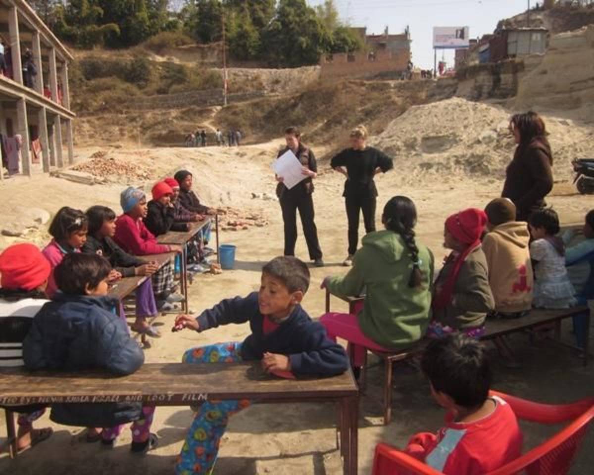 Education Project Kathmandu - learning outdoors