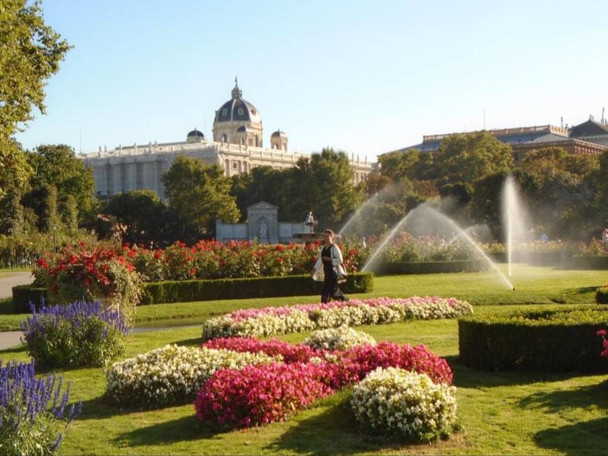 Exploring the Volksgarden in Vienna, Austria.