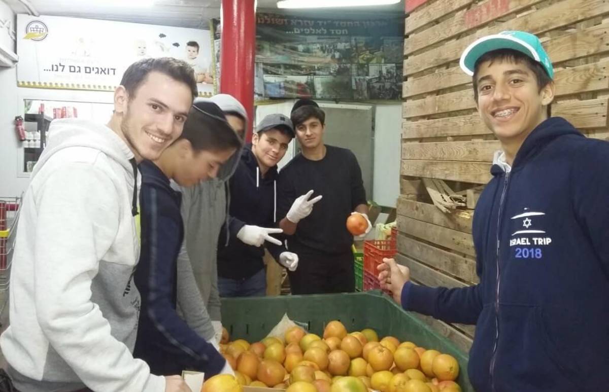 group of men checking a box of tomatoes