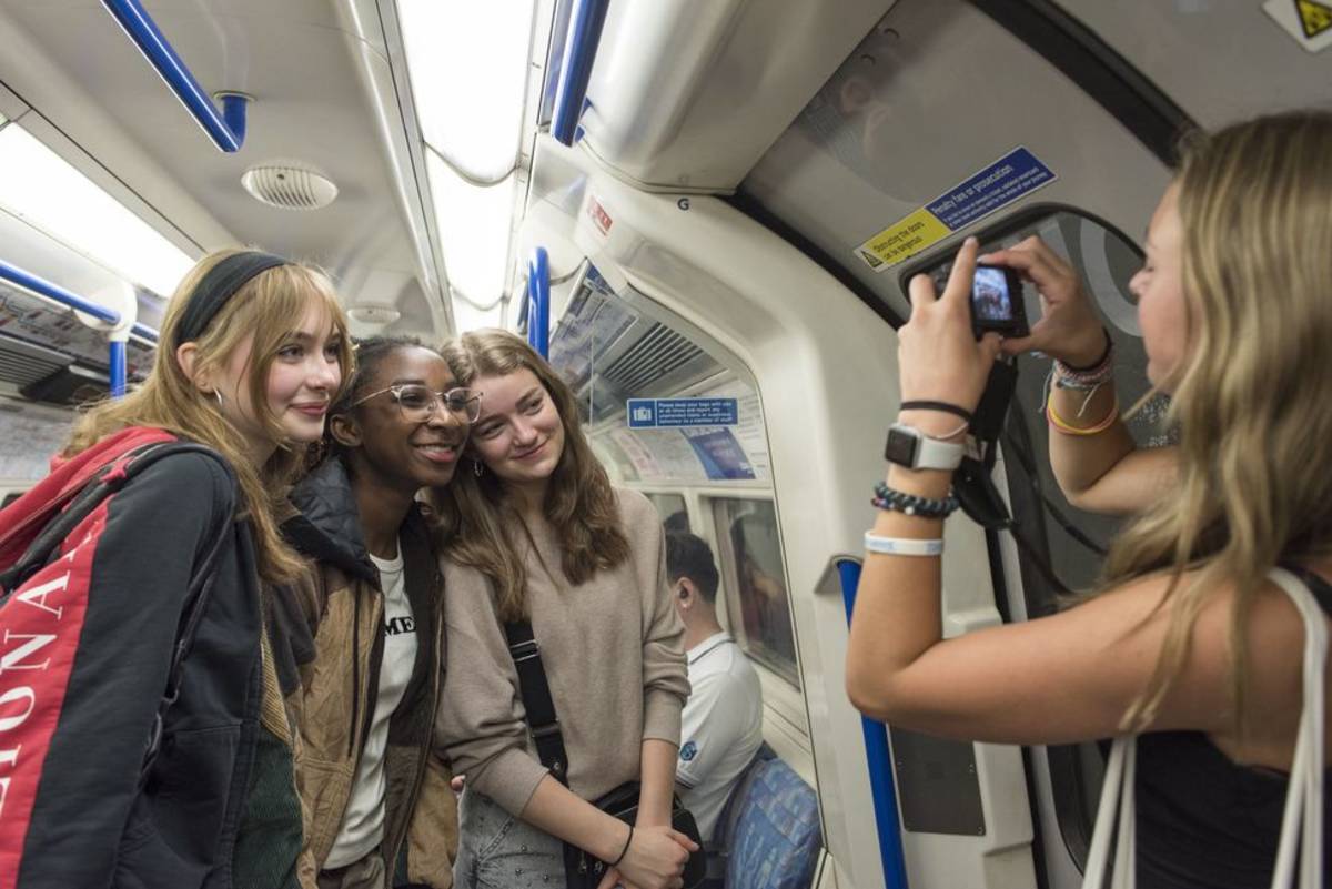FYA students on the Tube in London