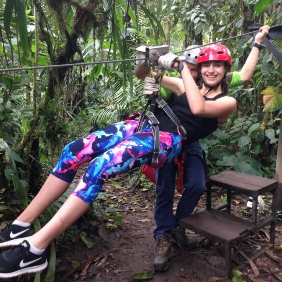 girl zip lining