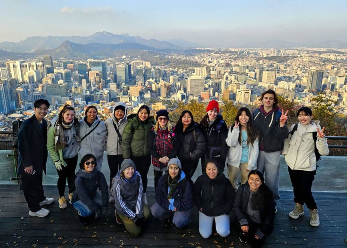Group of students overlooking Seoul