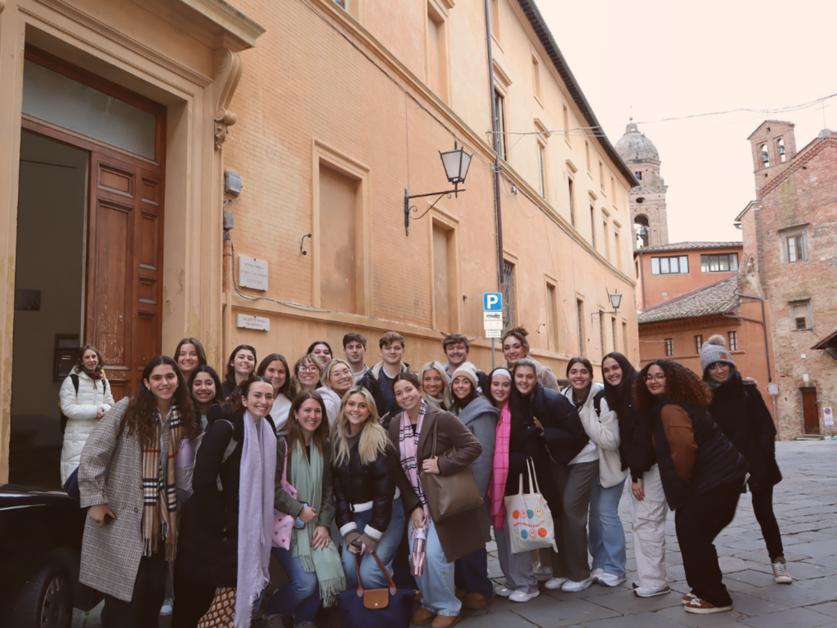 group of students posing