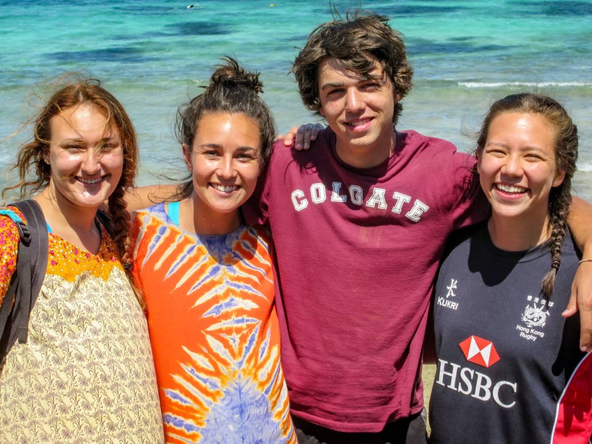 Group photo on beach