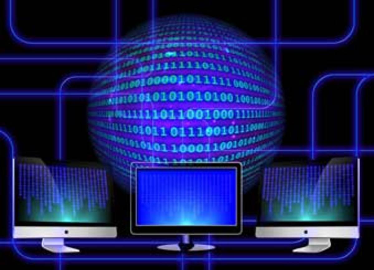 Image of Computer monitors with code