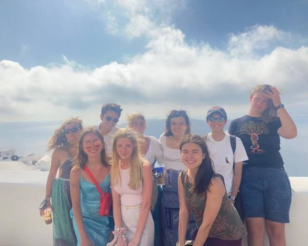 Group photo in Santorini