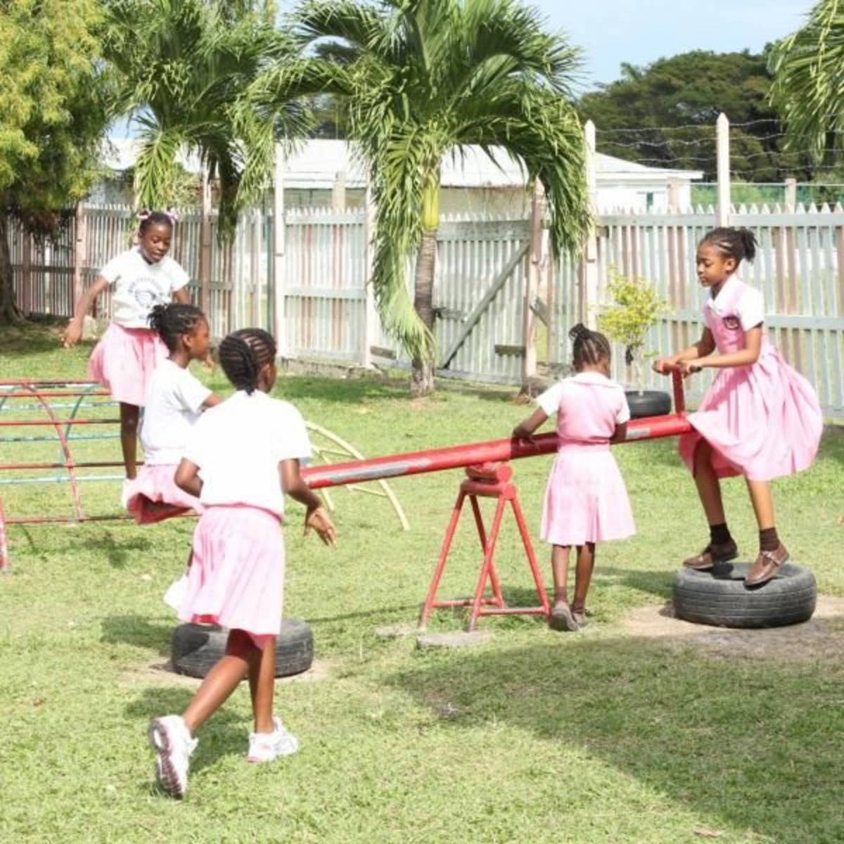 girls on the playground