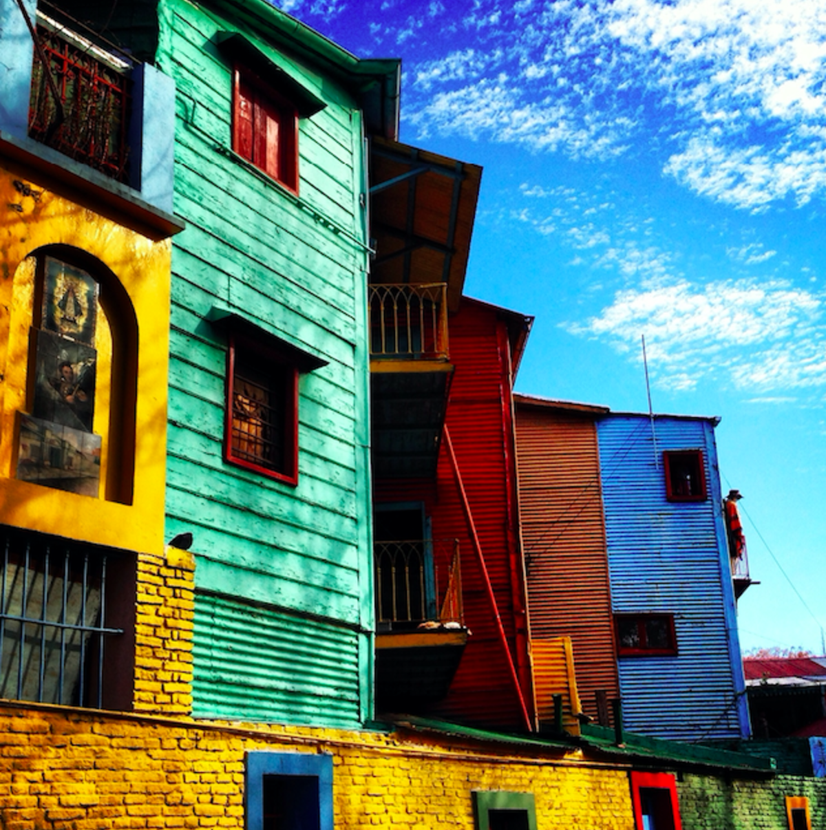 Painted buildings in La Boca