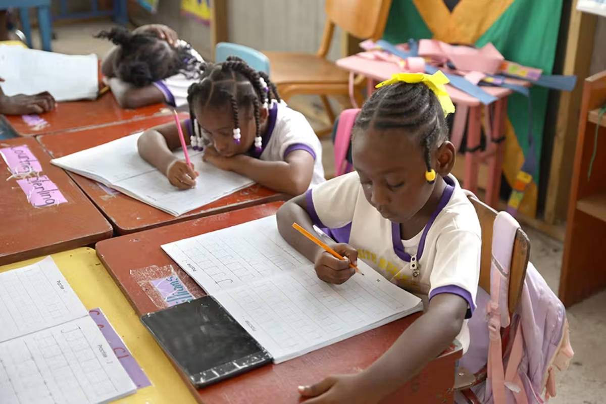 Local Children Learning with the Help of IVHQ's School Support Program
