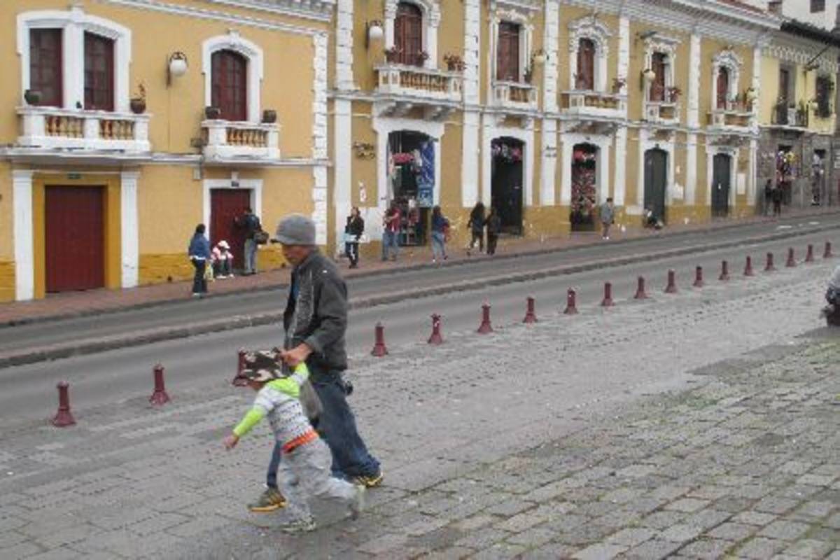 parent and child on the street